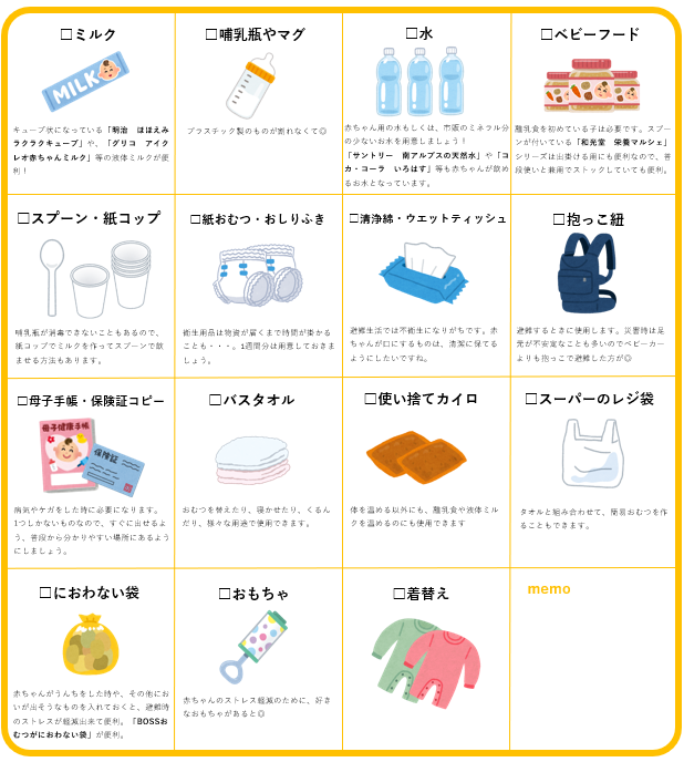 赤ちゃんがいる家庭の防災備蓄！必要なものは何？ | エネフィブログ♪