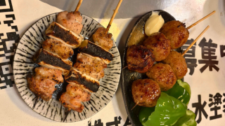 「とり爺」の『ねぎま』『生ピーマンつくね』（元魚町）