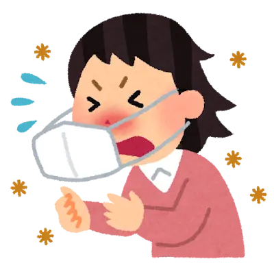くしゃみをしている人のイラスト（花粉症）
